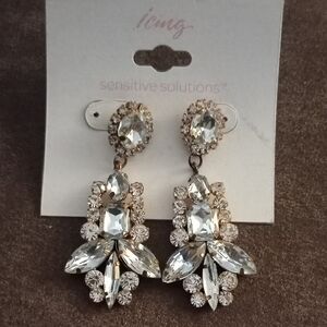Icing Glamorous Gold and Silver Crystal Earrings
